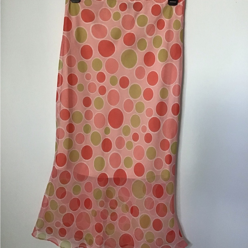 Sans Souci Coral and Olive Polka Dot Maxi Skirt